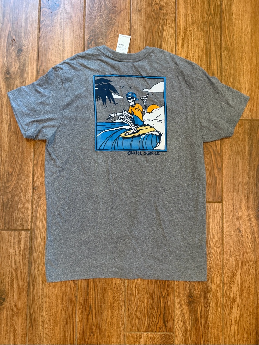 O'Neill Gray Graphic Surf Skull Tee - Men's large / new